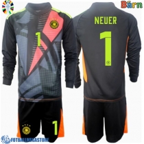 Fotballdrakt Barn Tyskland Manuel Neuer #1 Keeper Hjemmedraktsett EM 2024 Langermet (+ Korte bukser)